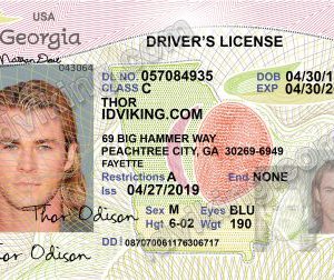 Georgia (GA) – Drivers License PSD Template Download