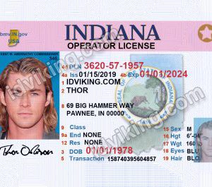Indiana (IN) – Drivers License PSD Template Download