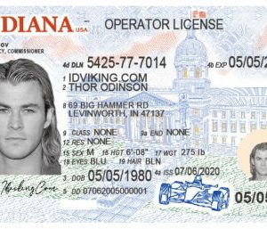 Indiana (IN) Drivers License- Scannable Fake ID