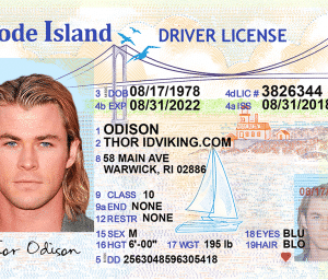 Rhode Island NEW (RI) Drivers License – Scannable Fake ID
