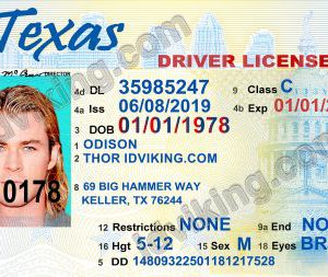 Texas (TX) Drivers License- Scannable Fake ID